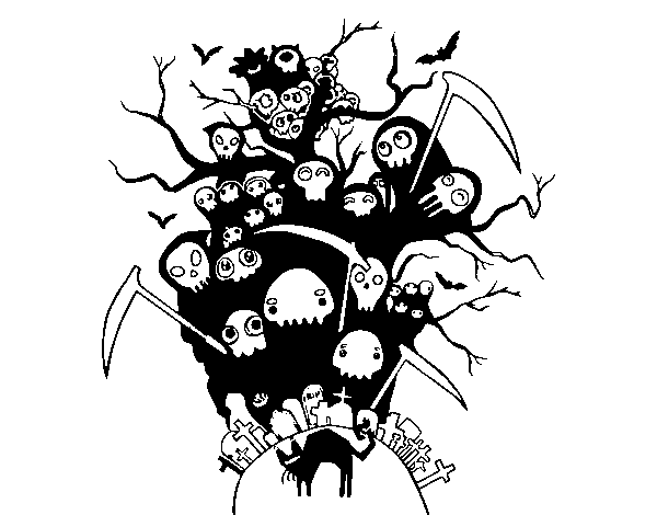 Halloween night coloring page