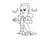 Halloween vampire costume coloring page