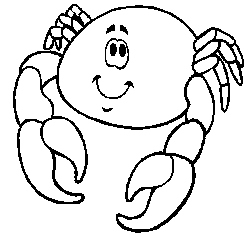 Happy crab coloring page