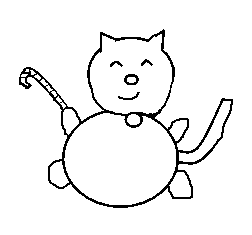 Happy Kitten coloring page