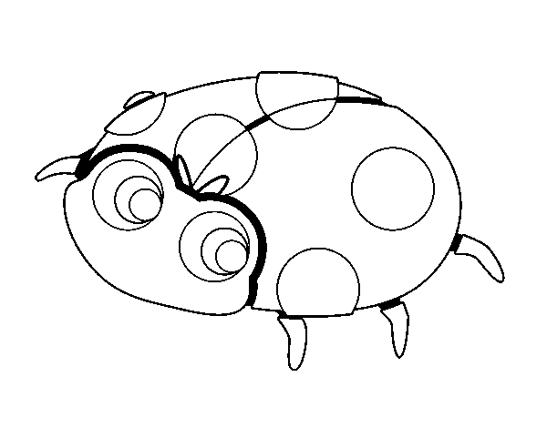 Happy ladybird coloring page