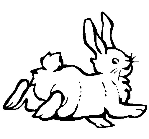 Happy rabbit coloring page