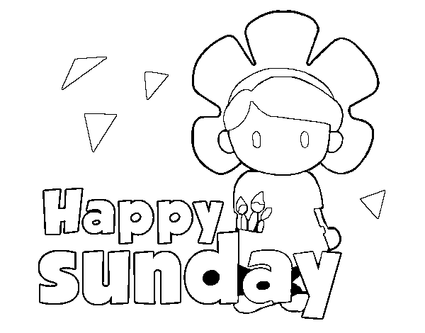 Happy sunday coloring page