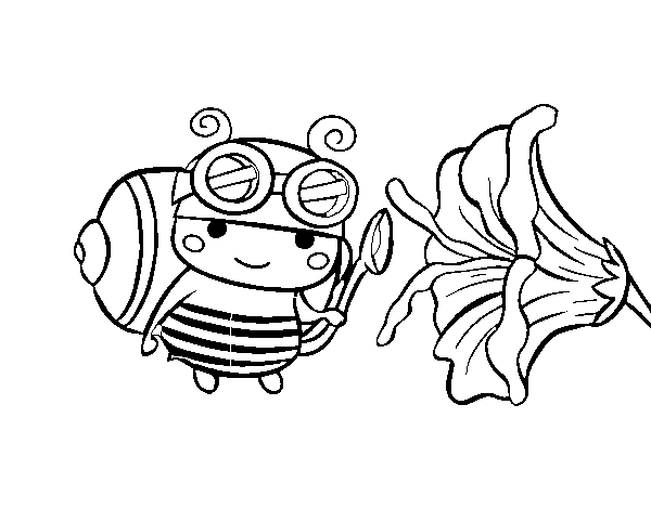 Harvest bee coloring page