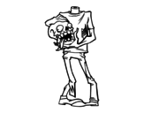 Headless zombie coloring page