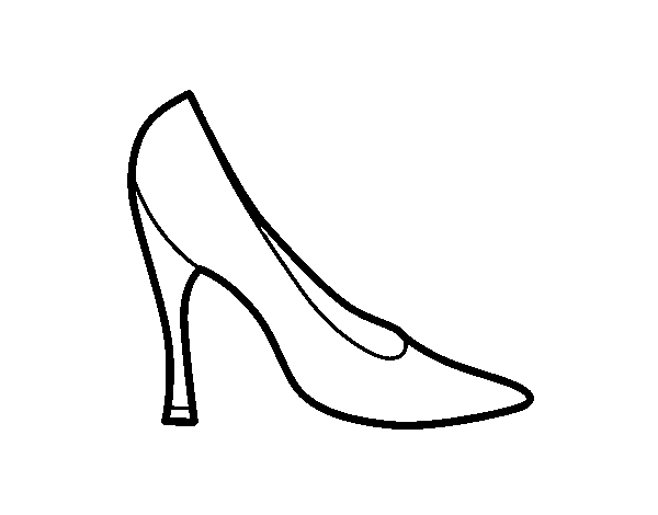 High heel shoe coloring page
