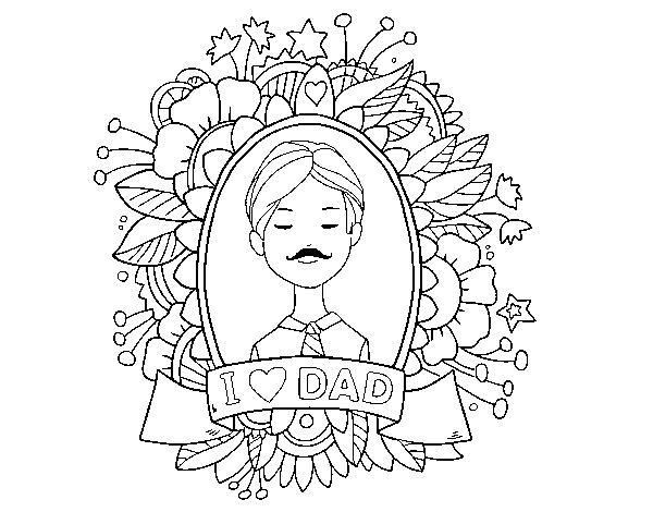I love Dad coloring page