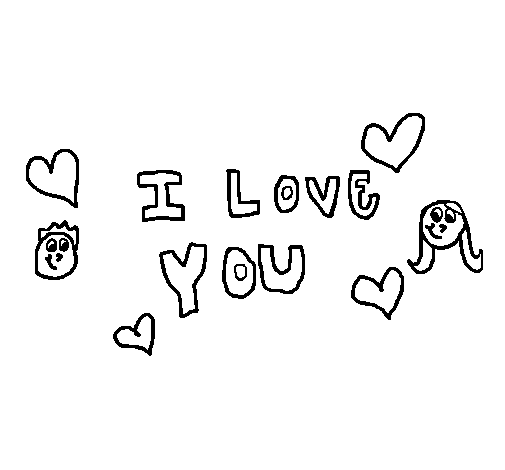 I love you 7 coloring page