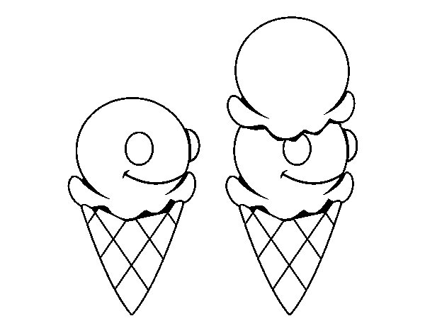 Ice cream cones coloring page