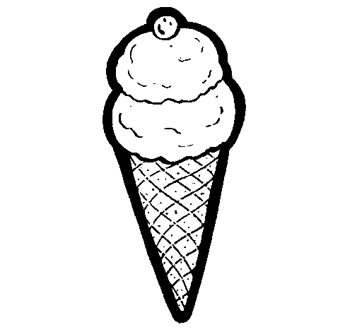 Ice-cream cornet coloring page