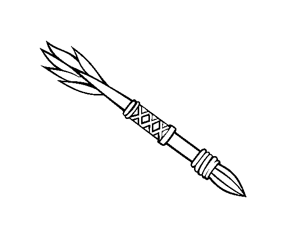 Indian spear coloring page
