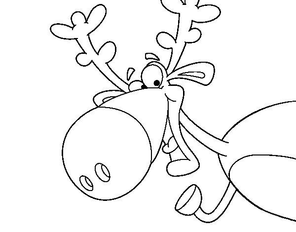 Joyful reindeer coloring page