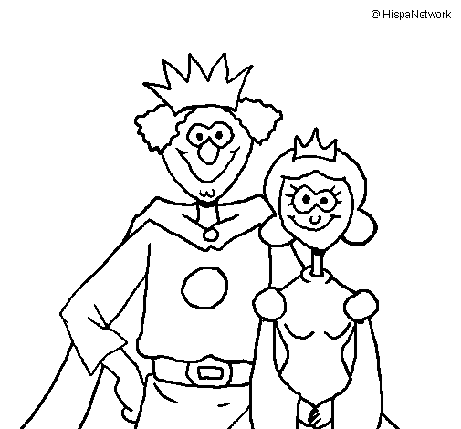 King and queen coloring page