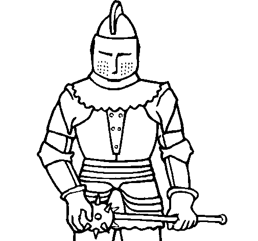 Knight with mace coloring page