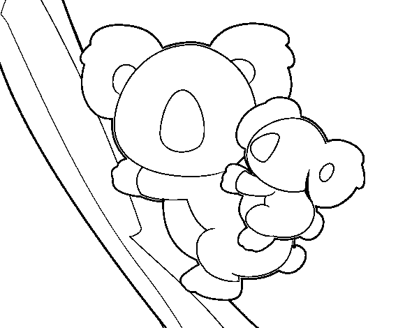 Koala mother coloring page