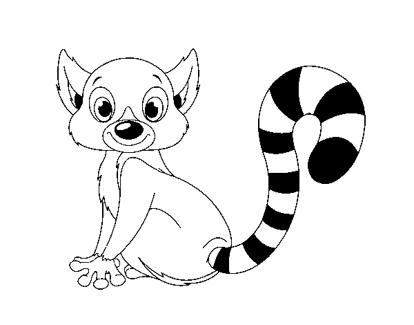 Lemur coloring page