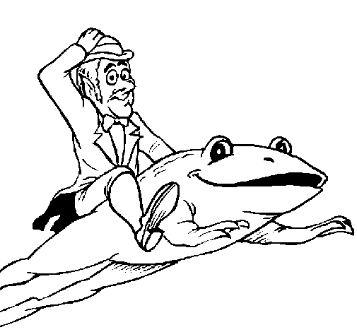 Leprechaun and frog coloring page