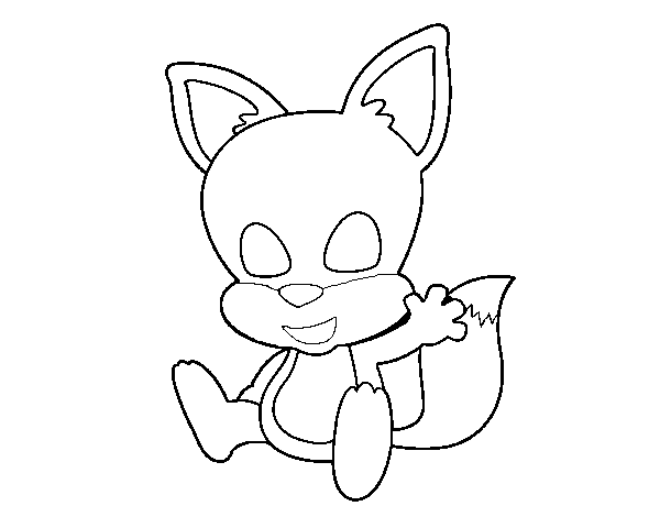 Little fox coloring page