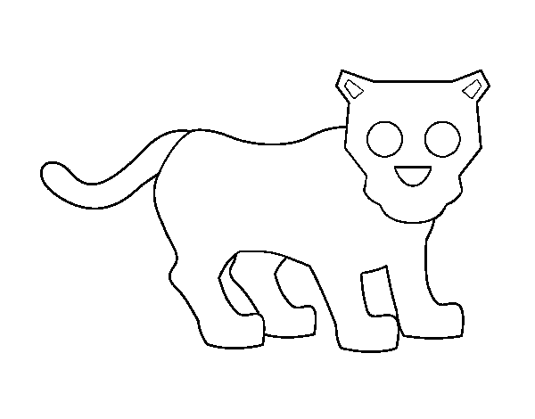 Little panther coloring page