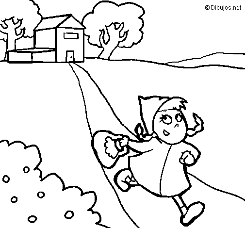 Little red riding hood 3 coloring page