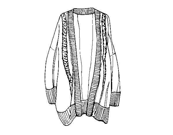 Long open sweater coloring page