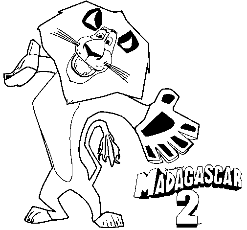 Madagascar 2 Alex 2 coloring page