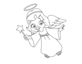 Magical Christmas angel coloring page