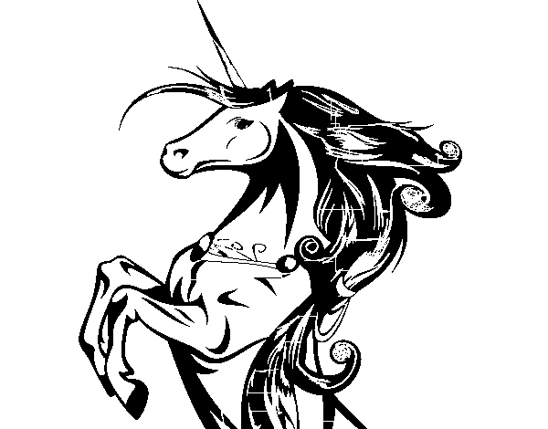 Magical unicorn coloring page