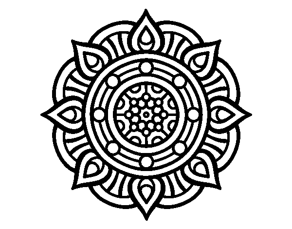 Mandala fire points coloring page