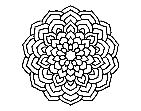 Mandala flower petals coloring page