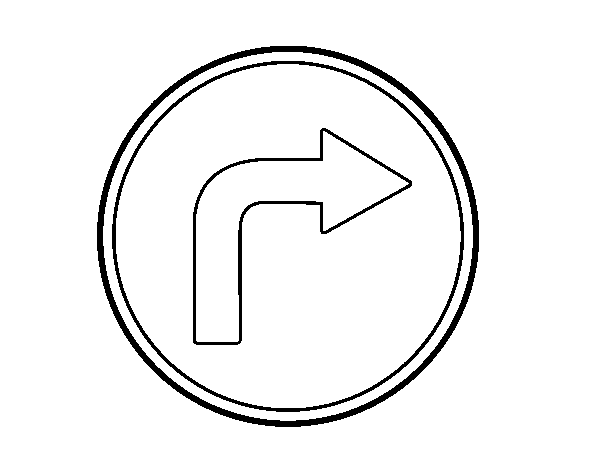 Mandatory direction to the right coloring page