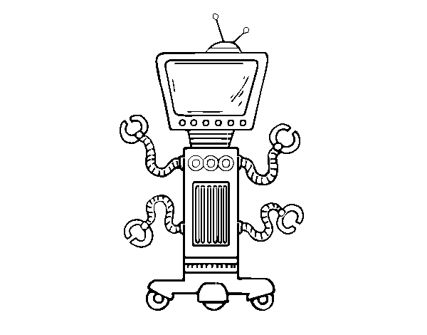 Mechanical robot coloring page