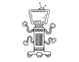 Mechanical robot coloring page