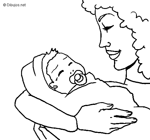 Mother and daughter II coloring page