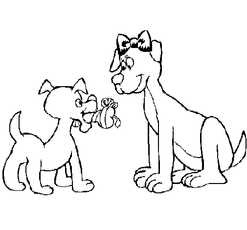 Mother dog coloring page