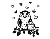Mother owl coloring page
