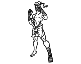Muay Thai fighter coloring page