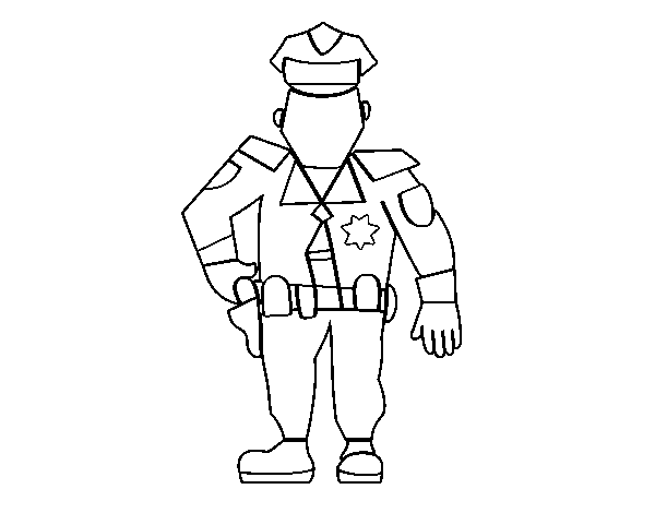 Municipal police coloring page