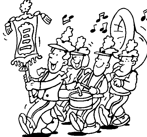 Musical band coloring page