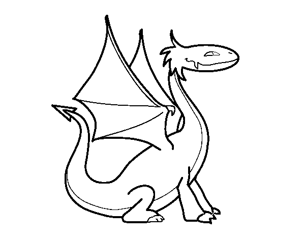 Mythological dragon coloring page