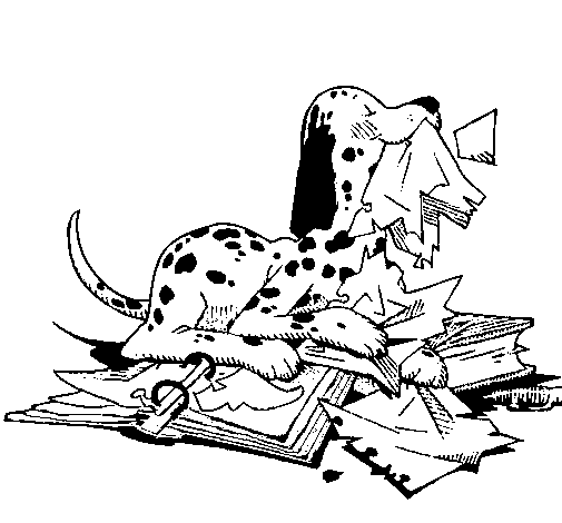 Naughty dalmatian coloring page