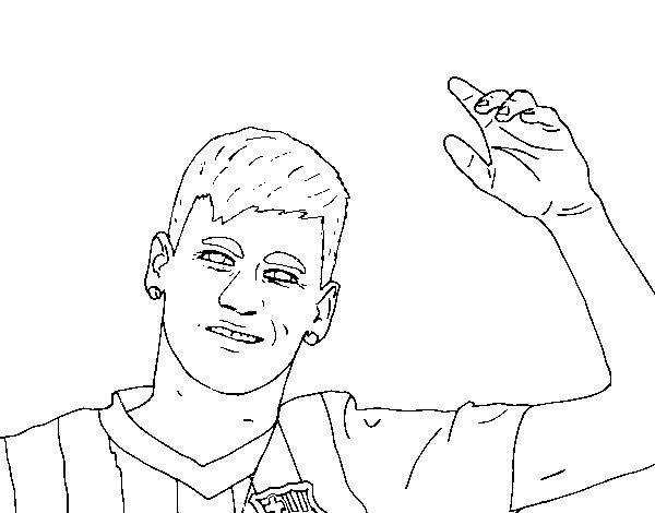 Neymar greeting coloring page