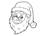 One Santa Claus face coloring page