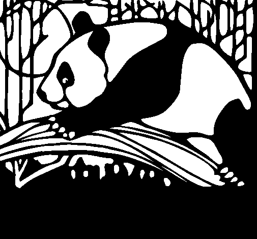 Panda eating coloring page