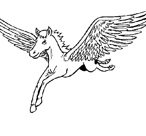 Pegasus in flight coloring page