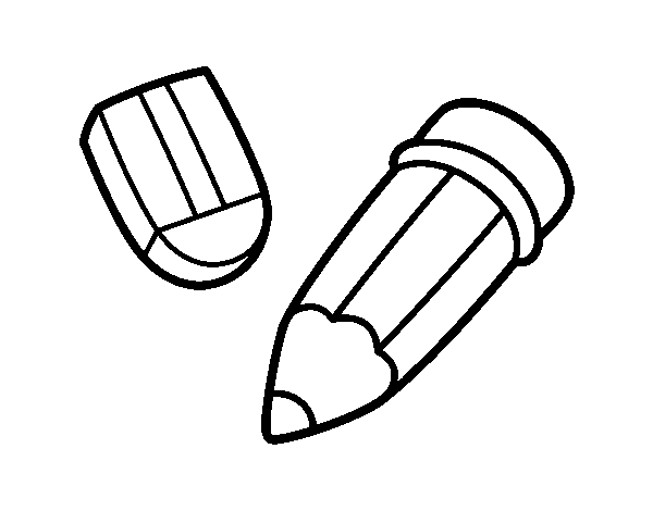 Pencil and rubber coloring page