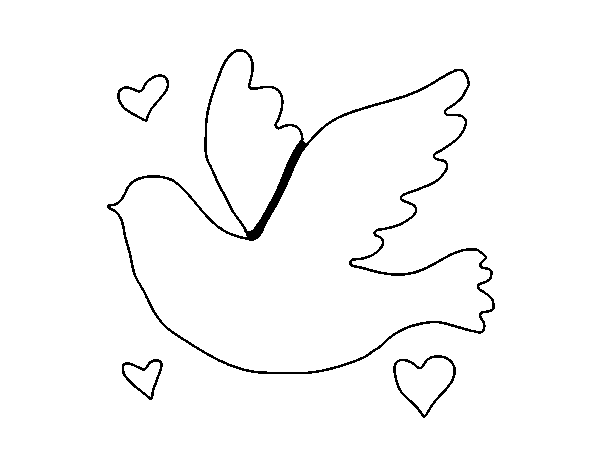 Pigeon of love coloring page