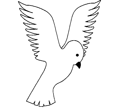 Pigeon opening its wings coloring page