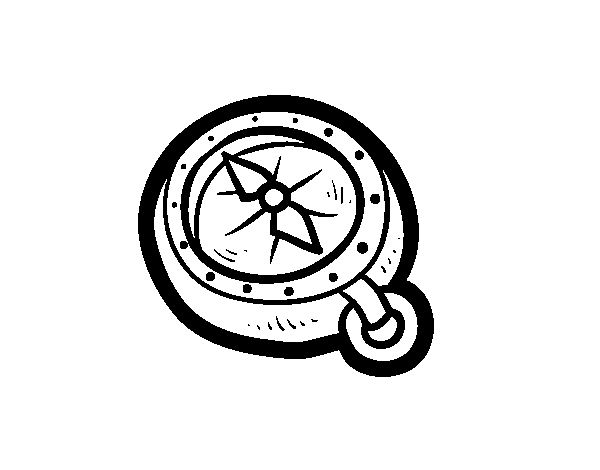 Pirate compass coloring page