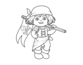 Pirate kid coloring page